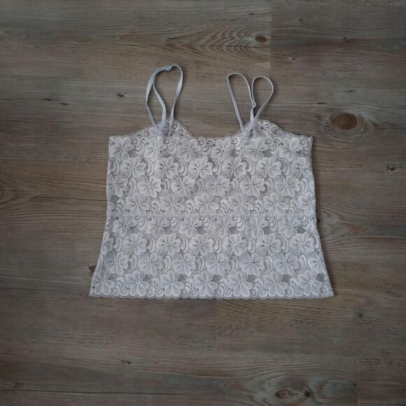 Y2K Blue Rose Sheer Floral Lace Coquette Cami - Picture 2 of 5